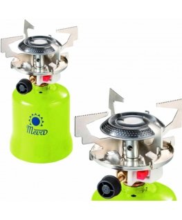 MEVA Gas camping stove with perforated gas cartridges FOCUS piezo burner 1.4kW