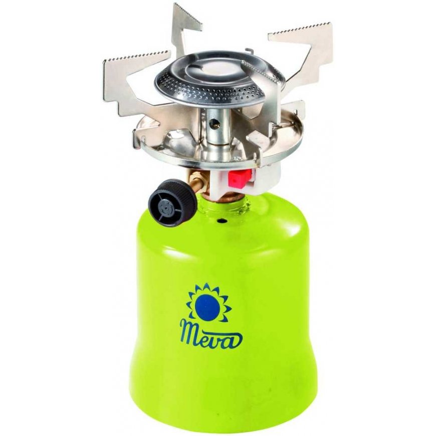 MEVA Gas camping stove with perforated gas cartridges FOCUS piezo burner 1.4kW – 2