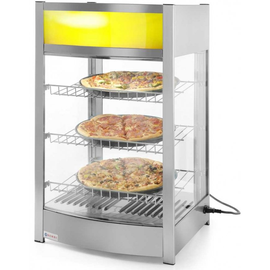Adjustable screen heating display cabinet with 3 shelves 97L Hendi 233740