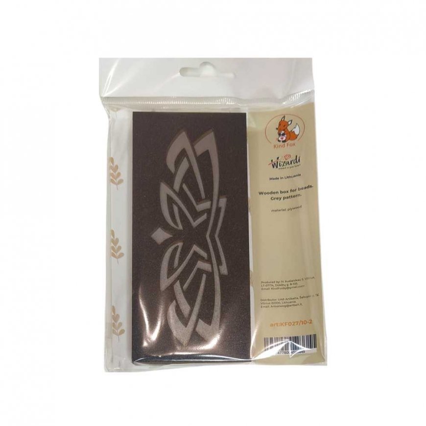 Siarhei Ausianikau ind. activity pg. certificate no. 1130904 Wooden box for beads "Grey pattern" (2 levels) KF027/10-2 – 5