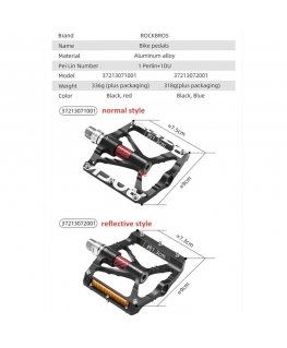 Rockbros 37213071001 Aluminum Alloy Bicycle Pedal Set - Black