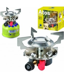 MEVA Gas tourist stove with gas cartridges (thread or valve) ATOS piezo burner 1.8kW