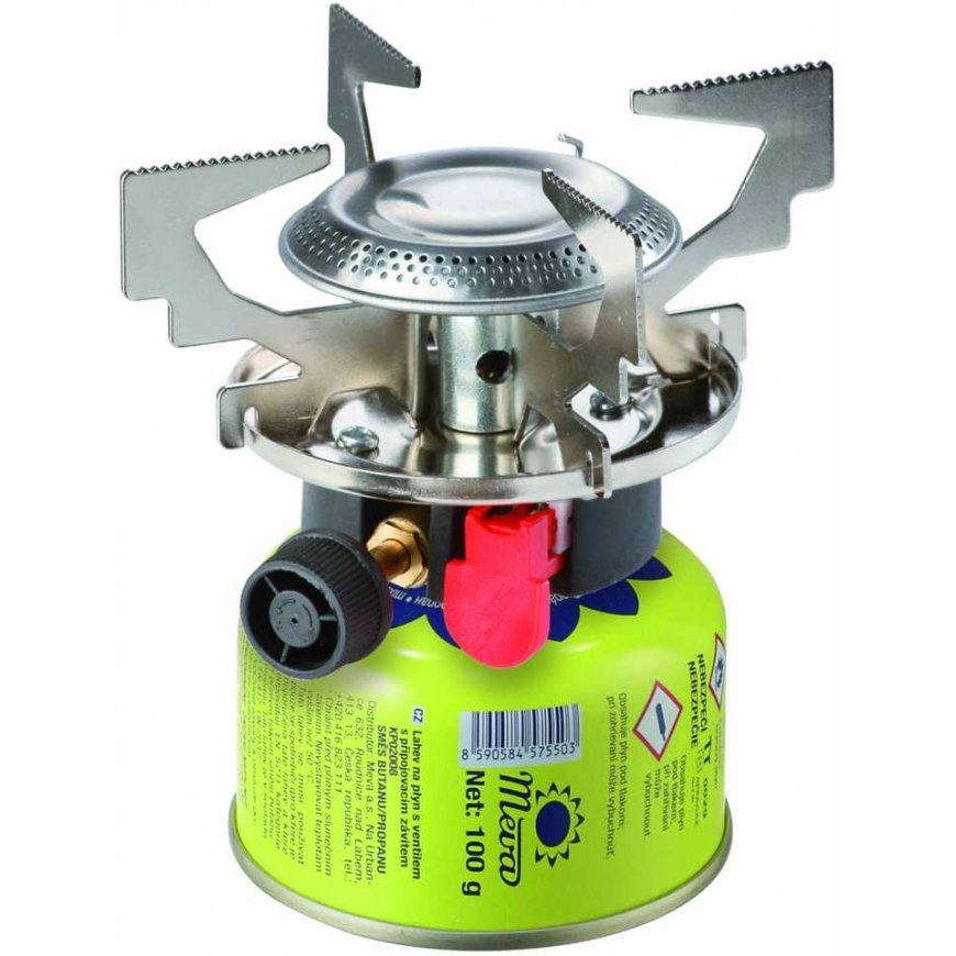 MEVA Gas tourist stove with gas cartridges (thread or valve) ATOS piezo burner 1.8kW – 3