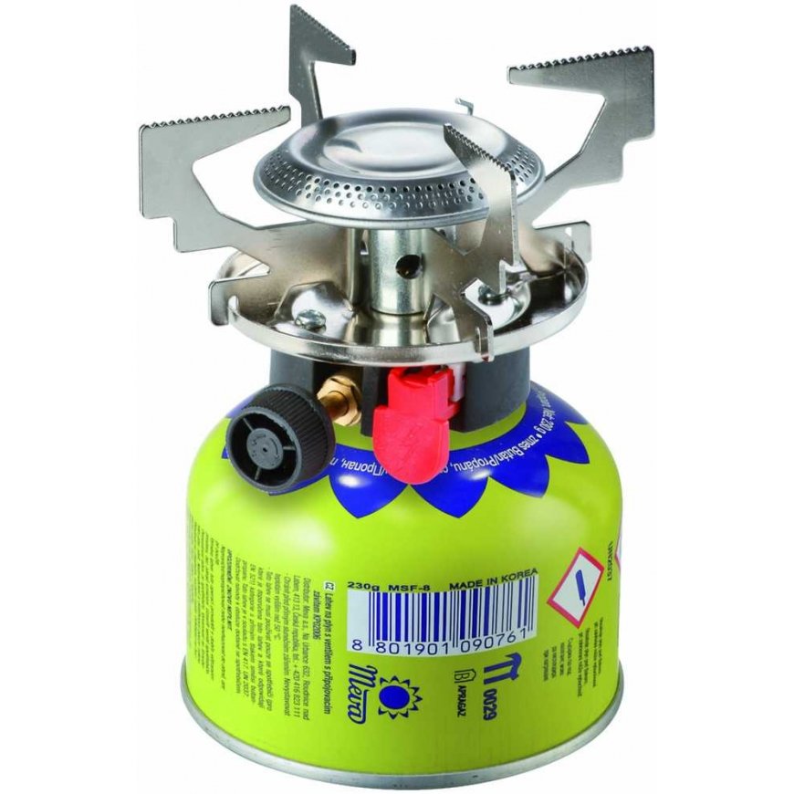 MEVA Gas tourist stove with gas cartridges (thread or valve) ATOS piezo burner 1.8kW – 4