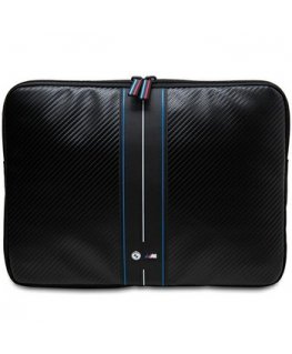 BMW Sleeve BMCS16COMSCAKL 16" czarny|black Carbon Blue Stripes