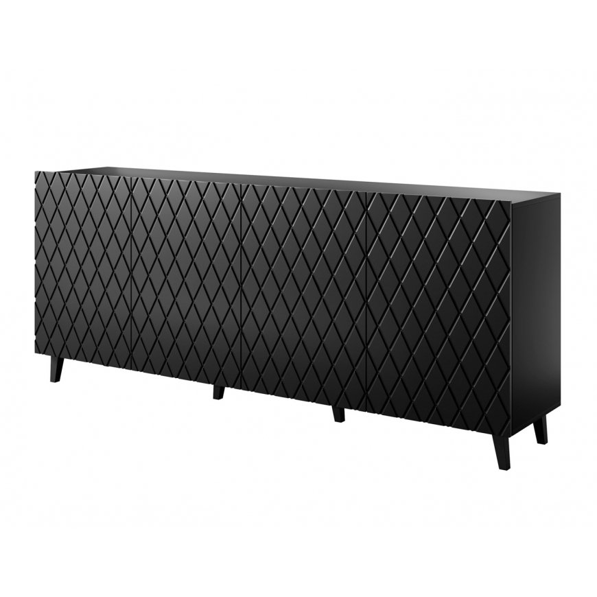 Cama MEBLE ASTI kumode 200x42x82 melna