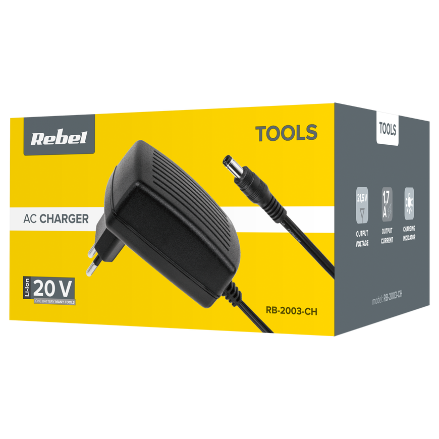 Battery charger 20V 2A/4A Rebel Tools – 4