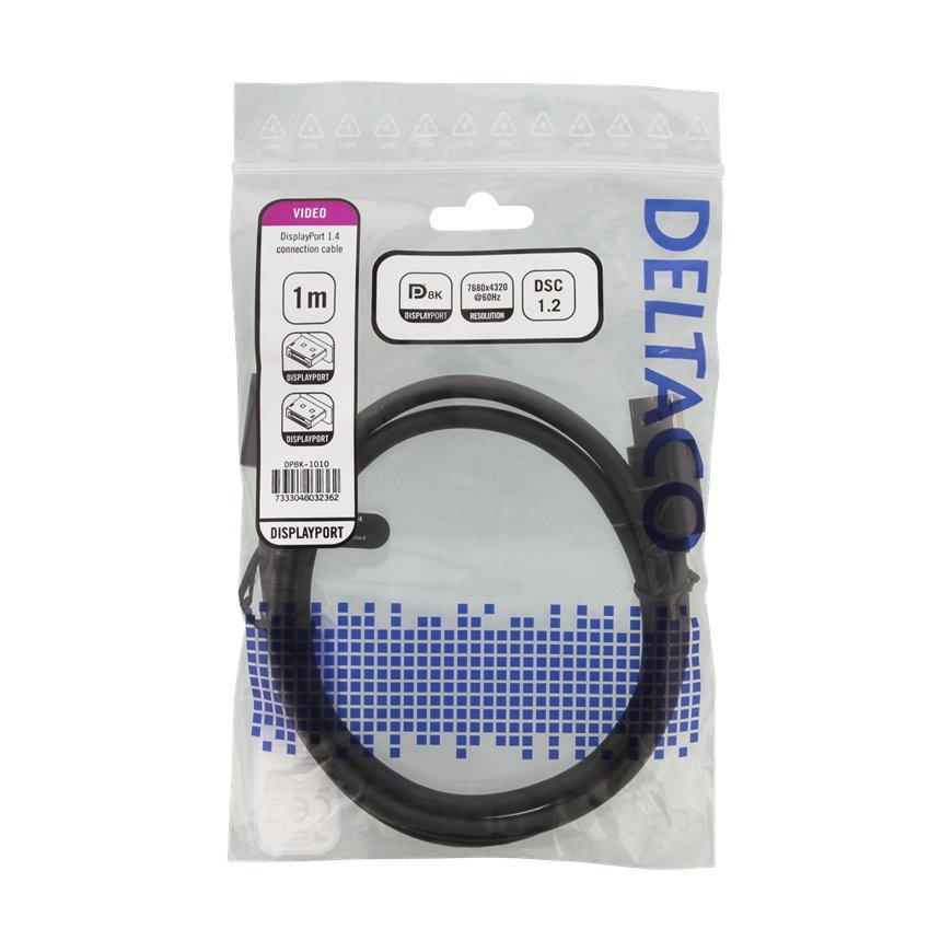 Deltaco DP8K-1010 DisplayPort кабель 1 m Черный – 2