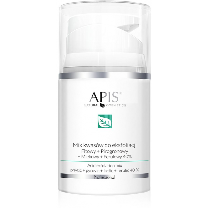 APIS Exfoliation Rūgščių mišinys šveitimui Fitowy + Pyruvic + Lactic + Ferulic 40% 50ml – 2