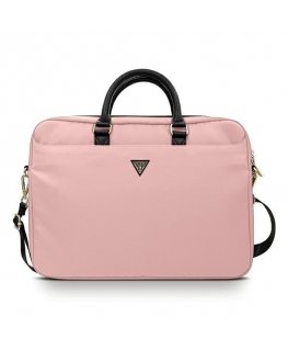 Guess bag for laptop GUCB15NTMLLP 16" pink Nylon Triangle Logo
