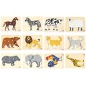 Viga Toys VIGA Set Puzzle Drewniane 12 Układanek Zwierzątka Montessori + Stojak