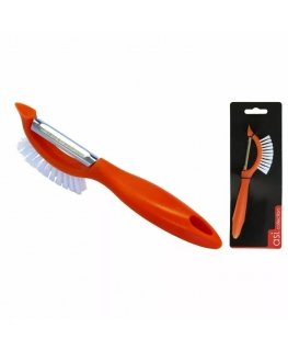 Peeler with brush orange