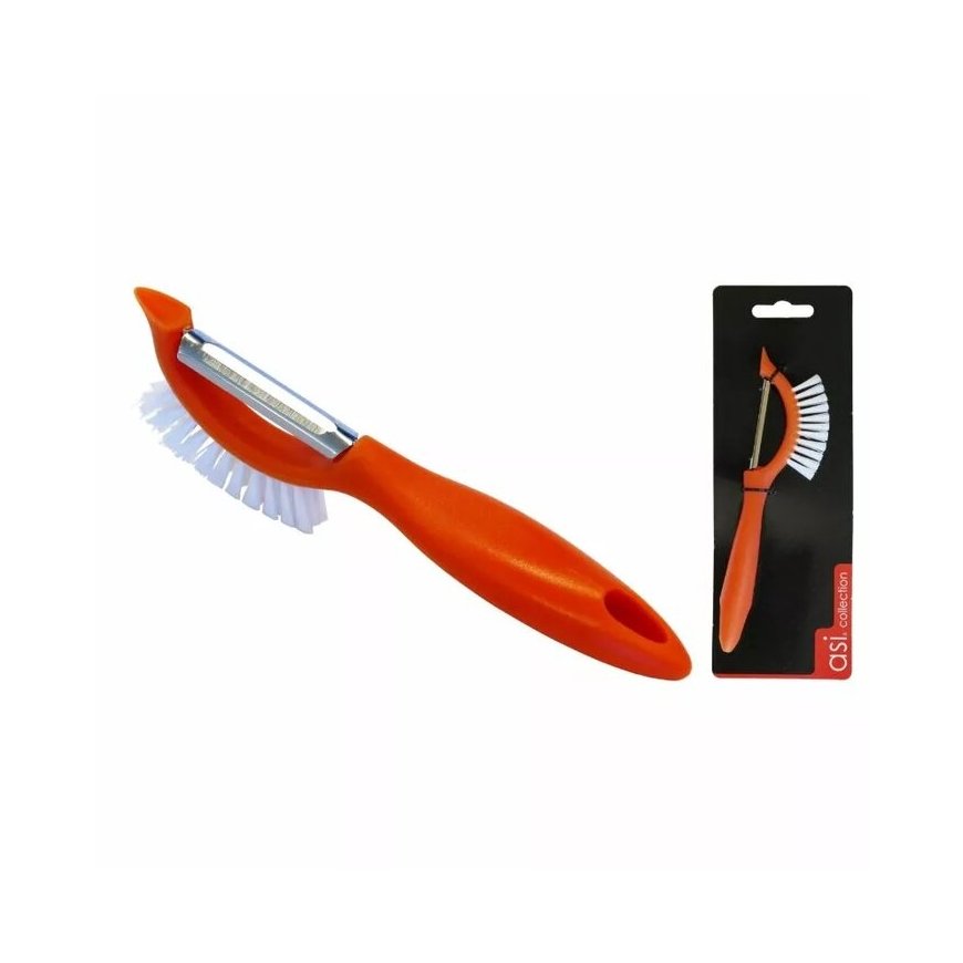 Peeler with brush orange