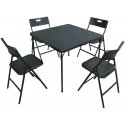 Outdoor furniture set Saska Garden Set CATERINGOWY Tourist table folding 86.5x86.5x71CM I 4 KRZESŁA Black Outdoor furniture set Saska Garden Set CATERINGOWY Tourist table folding 86.5x86.5x71CM I 4 KRZESŁA Black