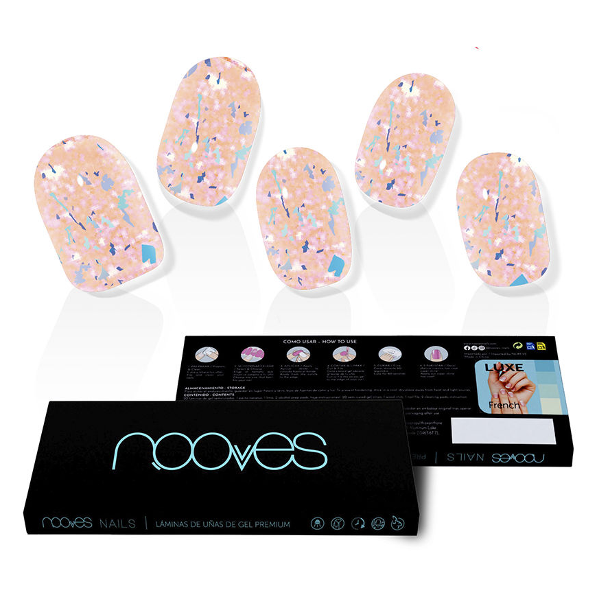 Nooves glue-on nails Peach Galettes Premium Luxe Metallic 20 pcs