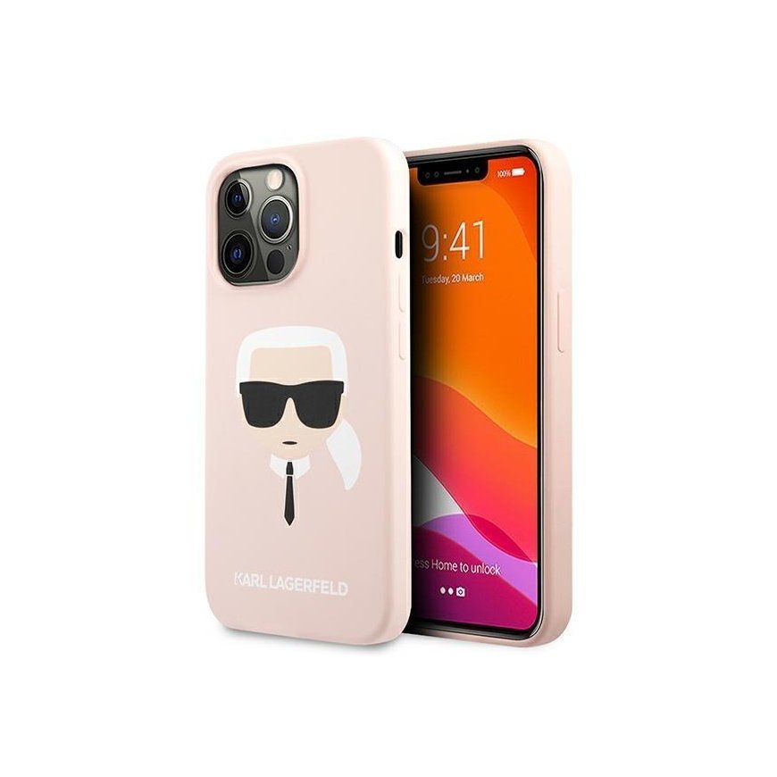 Karl Lagerfeld KLHCP13XSLKHLP iPhone 13 Pro Max 6.7" light pink/light pink hardcase Silicone Karl's Head