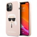 Karl Lagerfeld KLHCP13XSLKHLP iPhone 13 Pro Max 6,7" šviesiai rausva/light pink hardcase Silicone Karl`s Head