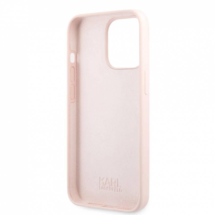 Karl Lagerfeld KLHCP13XSLKHLP iPhone 13 Pro Max 6,7" šviesiai rausva/light pink hardcase Silicone Karl`s Head – 4