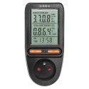 Orno Wattmeter, energy calculator with LCD screen, black