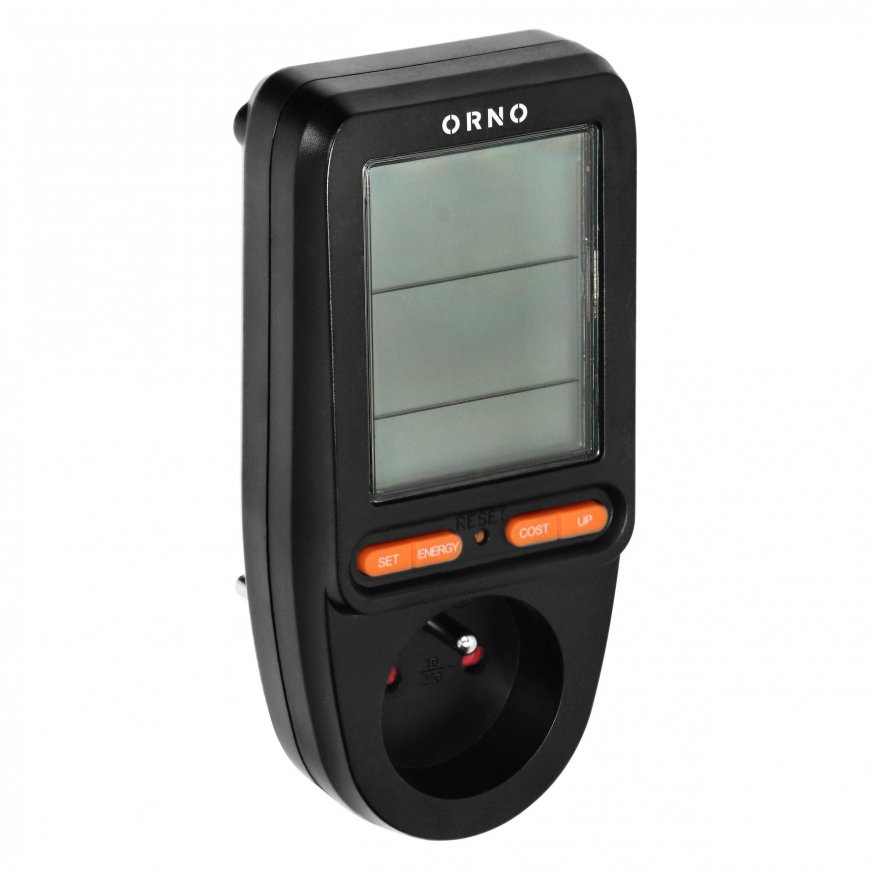 Orno Vatmetras, energijos skaičiuoklė su LCD ekranu, juoda – 4