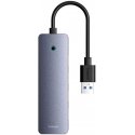 Hub 4in1 Baseus UltraJoy Lite 15cm USB-A to 4x USB 3.0 + USB-C 5V (pilkas) Hub 4in1 Baseus UltraJoy Lite 15cm USB-A to 4x USB 3.0 + USB-C 5V (pilkas)
