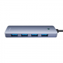 Hub 4in1 Baseus UltraJoy Lite 15cm USB-A to 4x USB 3.0 + USB-C 5V (pilkas) Hub 4in1 Baseus UltraJoy Lite 15cm USB-A to 4x USB 3.0 + USB-C 5V (pilkas)