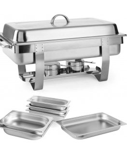 Hendi Food warmer with paste, steel candles, GN 1/1 - LARGE SET