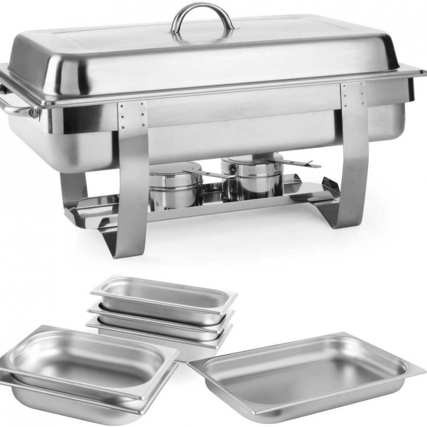 Hendi Food warmer with paste, steel candles, GN 1/1 - LARGE SET
