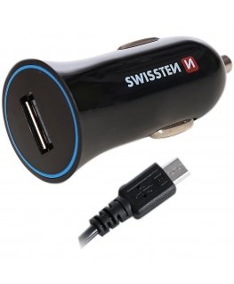 Swissten Car charger 12 / 24V / 1A whit Micro USB Cable 1.5m