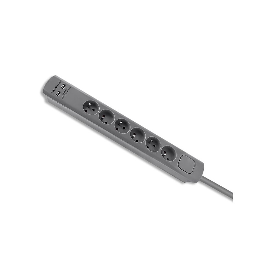 Qoltec 50283 surge protector Grey 6 AC outlet(s) 230 V 1.8 m