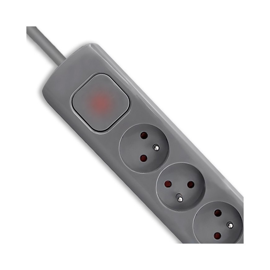 Qoltec 50283 pārsprieguma aizsargs Pelēks 6 Maiņstrāvas izvade (-s) 230 V 1,8 m – 2