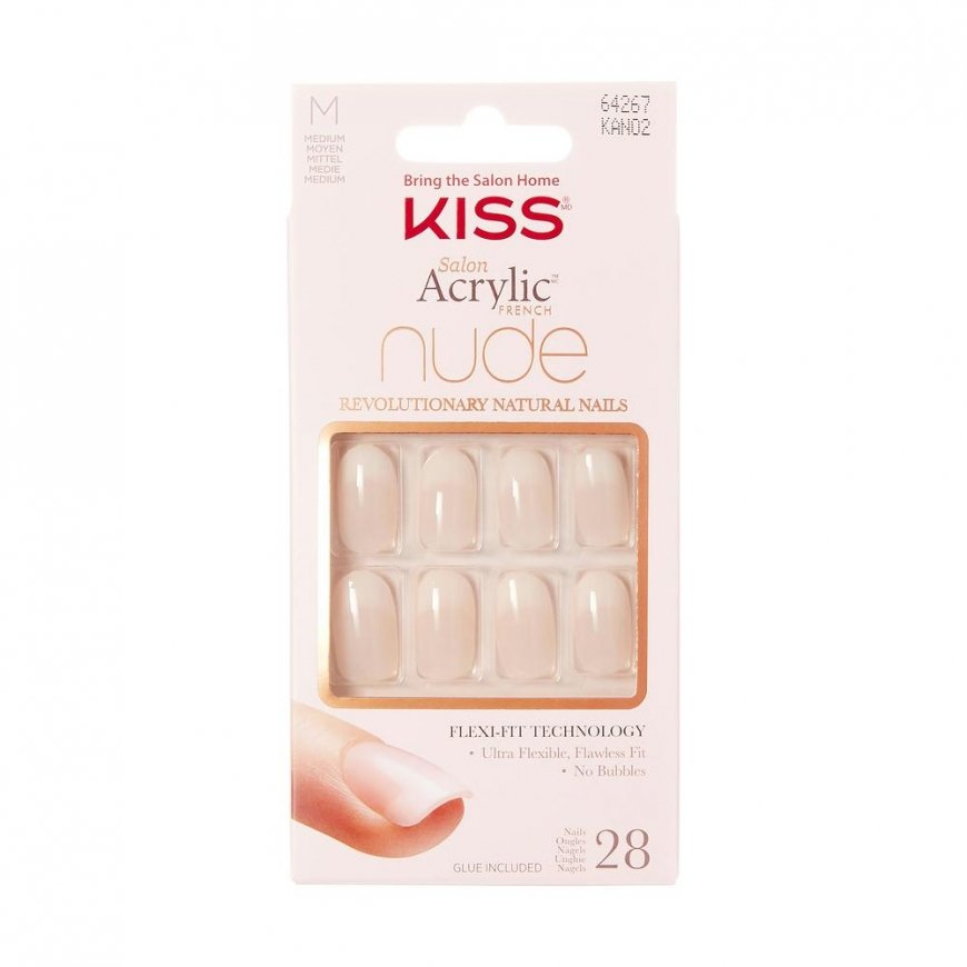 Kiss My Face Salon Acrylic French Nude Nails 64267 ( 28 pcs ) - Acrylic nails french manicure for a natural look