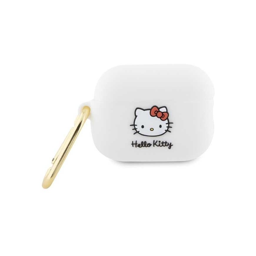 Hello Kitty Silicone 3D Kitty Head dėklas, skirtas AirPods Pro 2 (2022/2023) - baltas