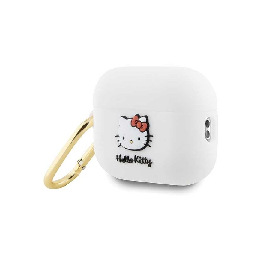 Hello Kitty Silicone 3D Kitty Head dėklas, skirtas AirPods Pro 2 (2022/2023) - baltas – 3