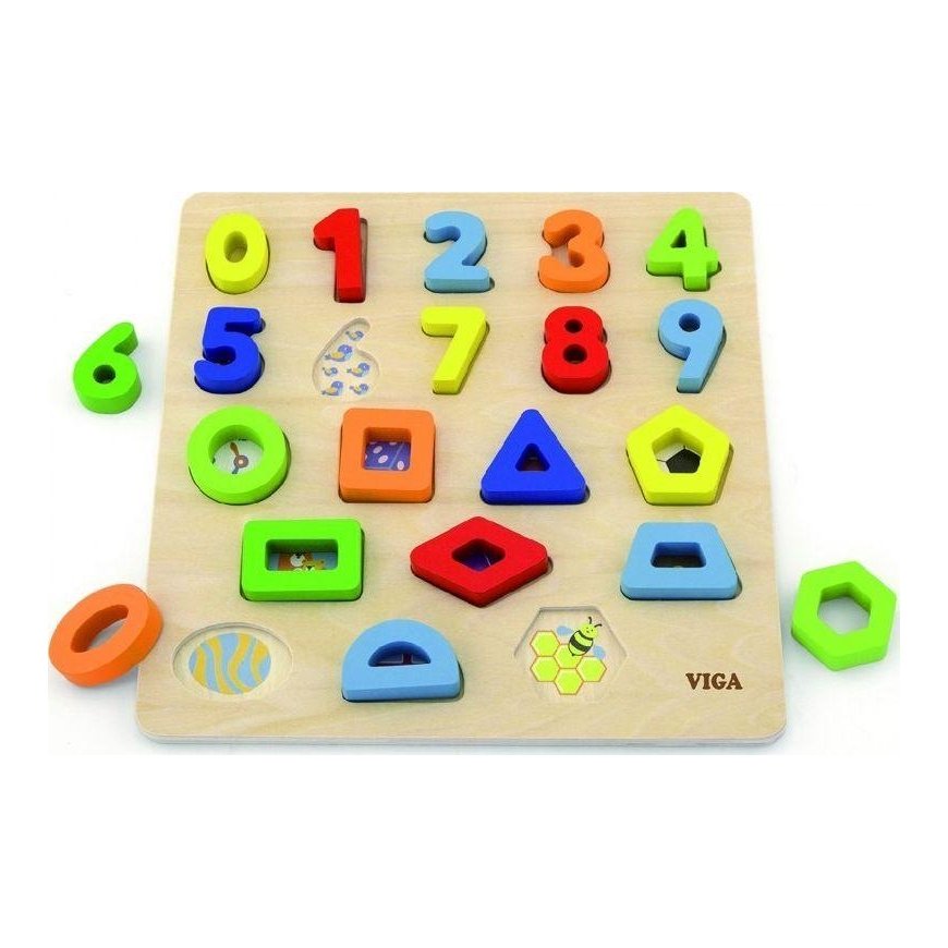 VIGA Puzzle Educational wooden puzzle Number
