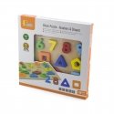 Dėlionė Mokomasis medinis galvosūkis Skaičių formos + geometrinės figūros „Viga“ Dėlionė Mokomasis medinis galvosūkis Skaičių formos + geometrinės figūros „Viga“