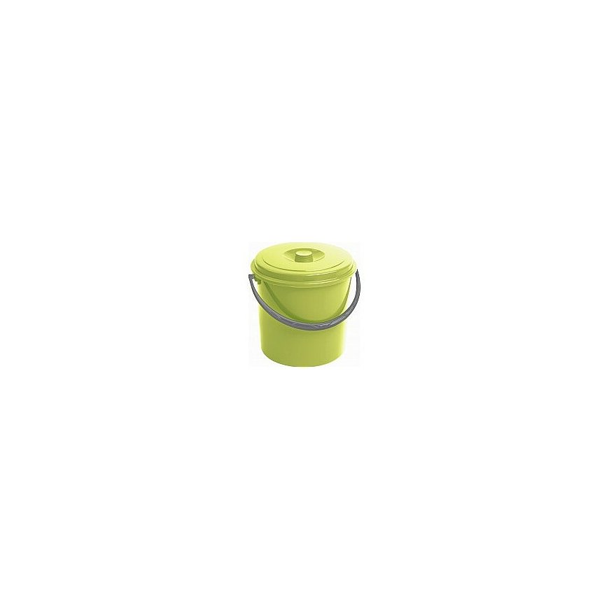 Bucket with lid 10L green