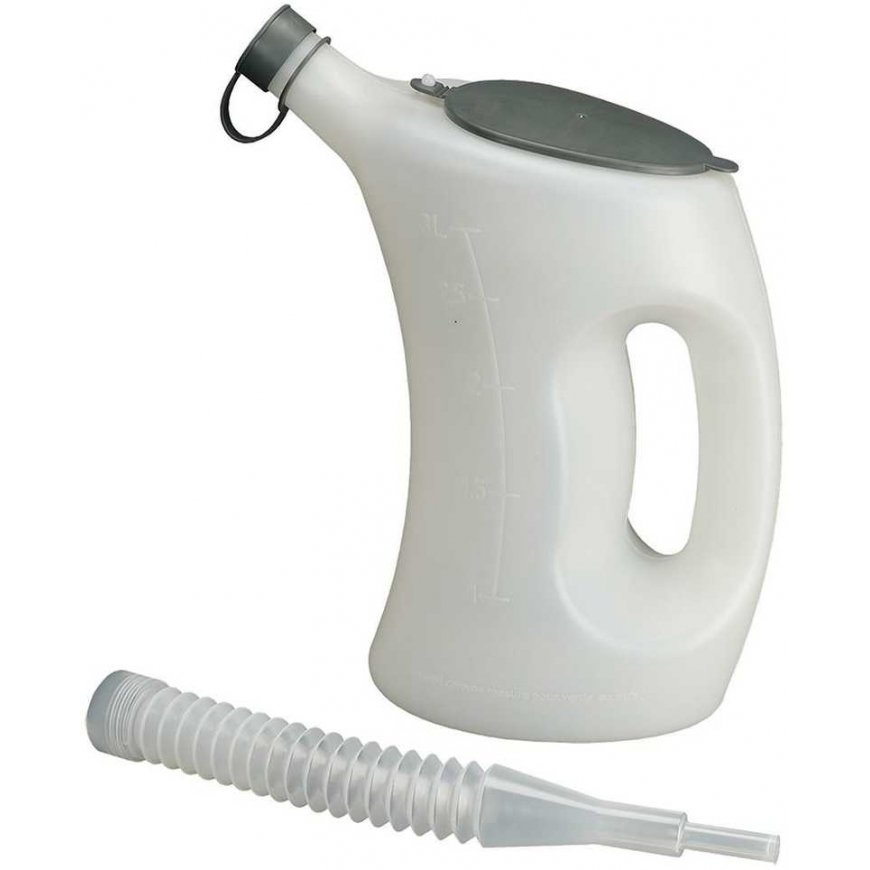 Pressol Measuring jug with lid-FLA-PE, white, transparent, 3 l