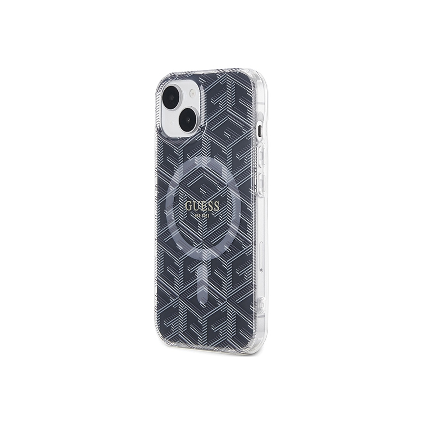 Case Original faceplate case GUESS GUHMP15SHGCUSTGK for iPhone 15 (Compatible with Magsafe / IML GCUBE / black) – 2