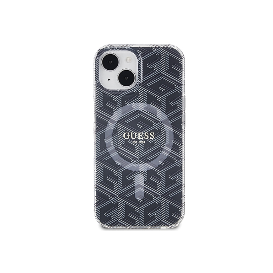 Case Original faceplate case GUESS GUHMP15SHGCUSTGK for iPhone 15 (Compatible with Magsafe / IML GCUBE / black) – 3