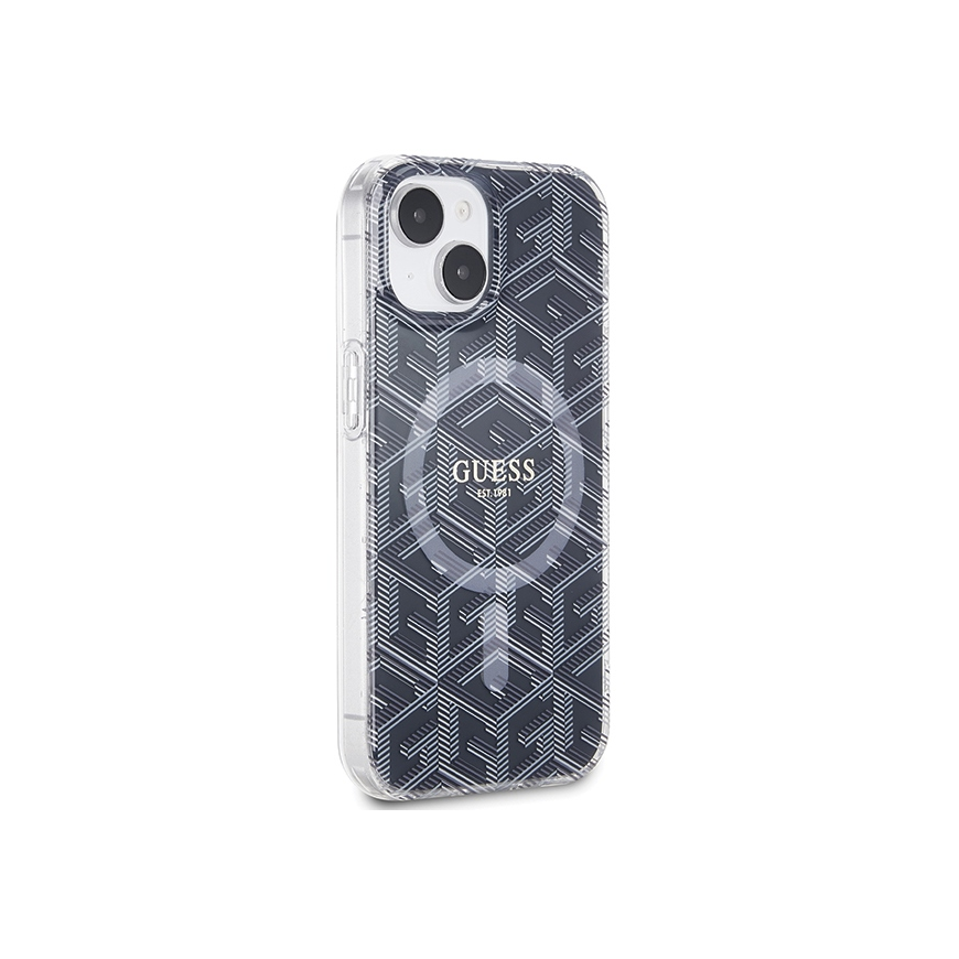 Case Original faceplate case GUESS GUHMP15SHGCUSTGK for iPhone 15 (Compatible with Magsafe / IML GCUBE / black) – 4