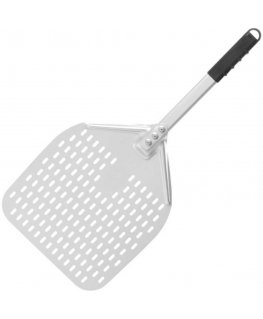 Pizza shovel short handle, perforated, square, 350 x 710 mm - Hendi 618066