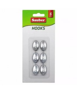 Hooks 6gb 1,5x2,5cm oval silver