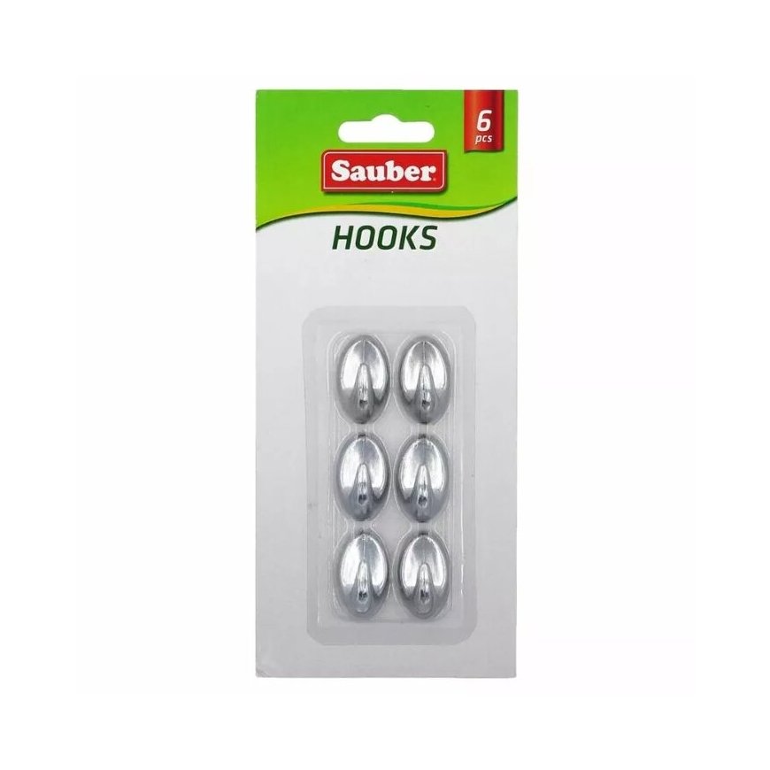 Hooks 6gb 1,5x2,5cm oval silver