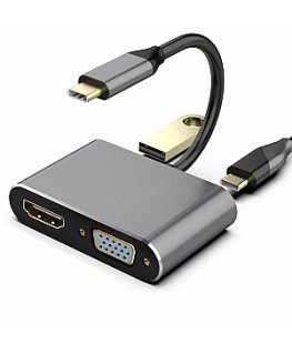 Fusion Adapter USB-C to VGA silver