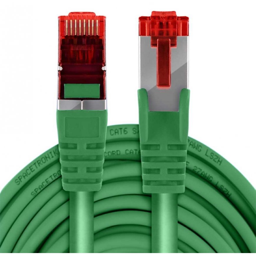 Spacetronik Cable RJ45 CAT 6 S/FTP AWG27 LSZH green 30m – 2