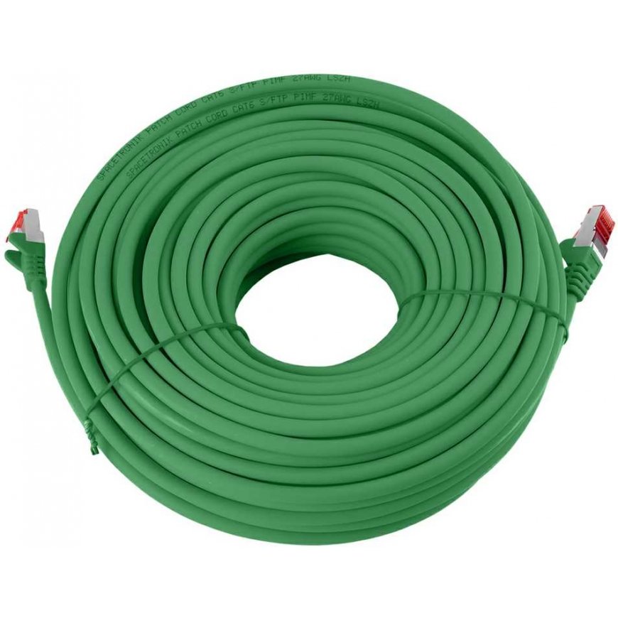 Spacetronik Cable RJ45 CAT 6 S/FTP AWG27 LSZH green 30m – 3