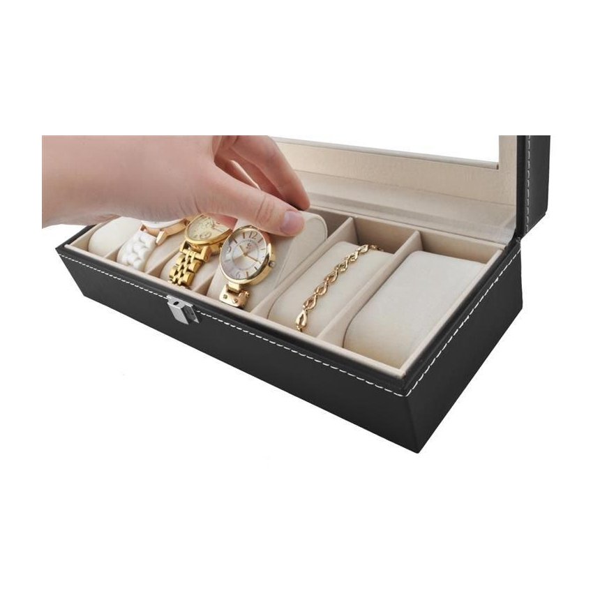 Iso Trade Jewelry box • 6 watches or jewelry • 6 compartments with removable inserts • inner lining with soft material • 30 x 11 – 4