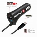 Swissten Premium Car charger 12 / 24V / 2.4A + non-detachable USB-C Data Cable 1m Swissten Premium Car charger 12 / 24V / 2.4A + non-detachable USB-C Data Cable 1m