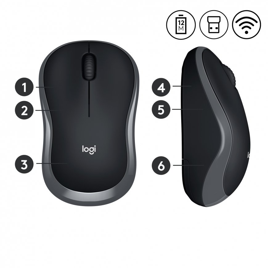 Logitech M185 hiiri Molempikätinen Langaton RF Optinen 1000 DPI – 4